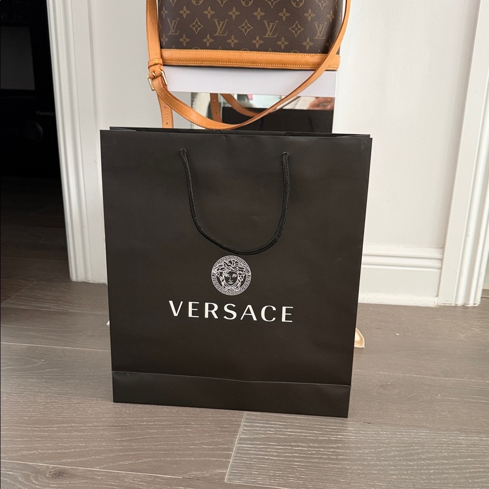 Versace Black Paper Bag with Logo.